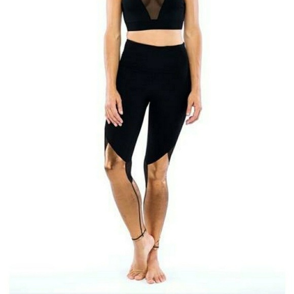 Electric Yoga Pants - Electric Yoga Mesh & Metallic Bottom Venus Legging